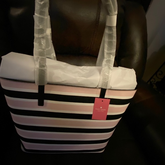 NWT-Kate Spade janie celebration stripe medium tot - Picture 6 of 6